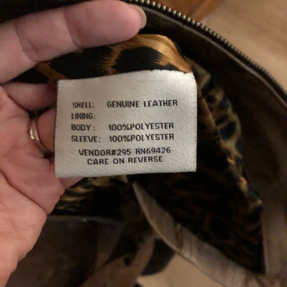 Pelle studio Brown belted leather jacket small - Picture 3 of 5